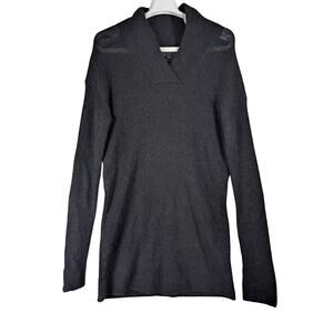 Alexander Wang Charcoal V-Neck Mohair Alpaca Blend Sweater Italian Yarn Size XS